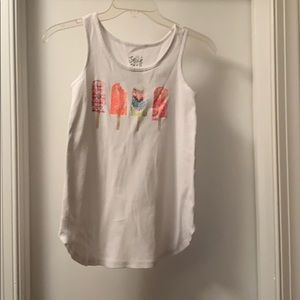 Girls White Tank Top